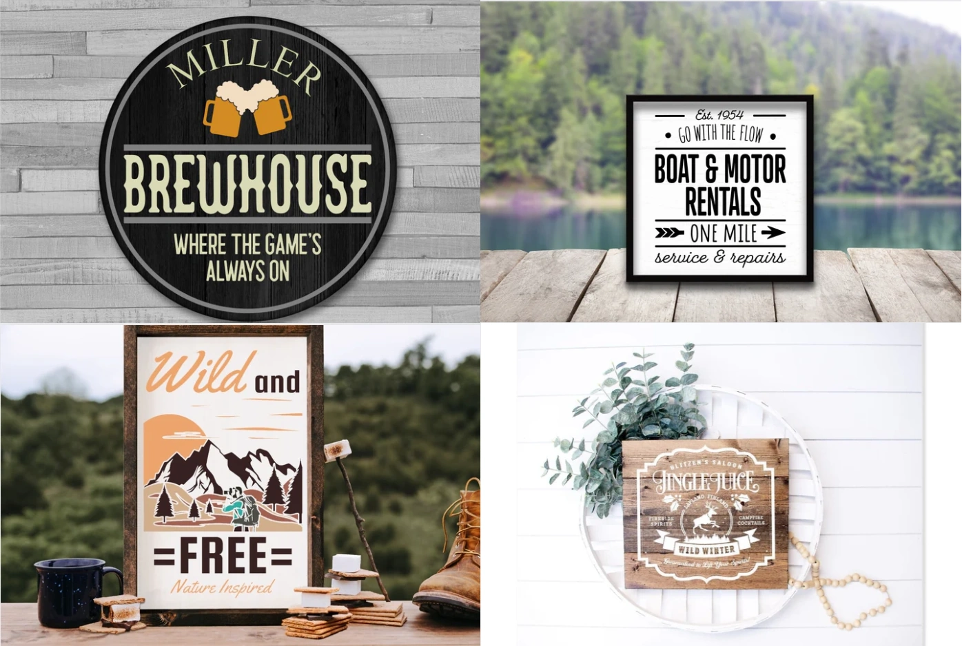 custom wood signs, trays and coasters